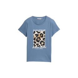 Tom Tailor Denim T-shirt à imprimé léopard - bleu (28969)