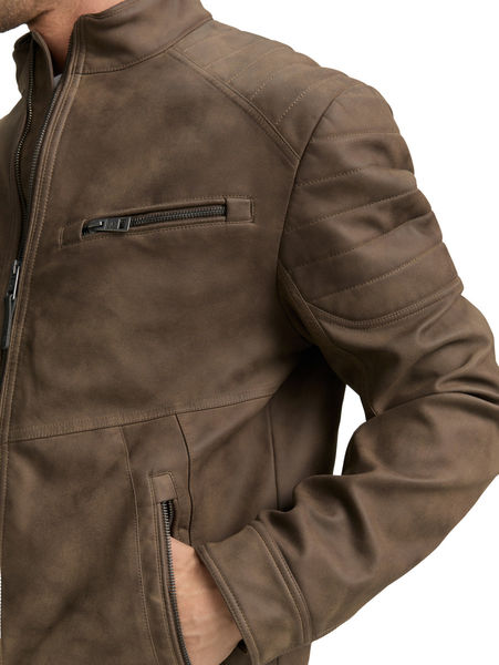 Tom Tailor Bikerjacke aus Kunstleder - braun (30513)
