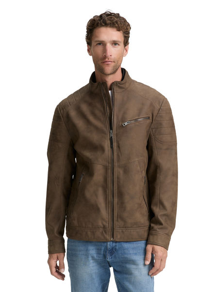 Tom Tailor Bikerjacke aus Kunstleder - braun (30513)