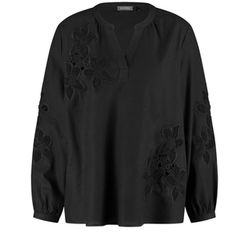 Samoon Bluse mit Stickerei - schwarz (01100)