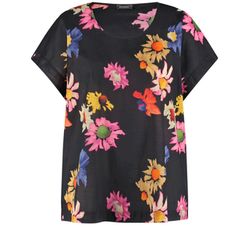 Samoon Bluse mit Blumenmuster - schwarz (01102)