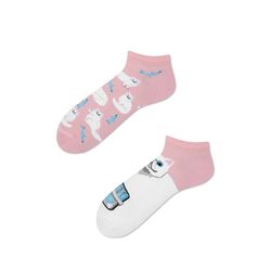 Many Mornings Socken - White Cat - pink/weiß (00)