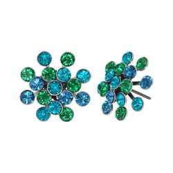 Konplott Ohrstecker - Magic Fireball - blau/grün/silver (0040)