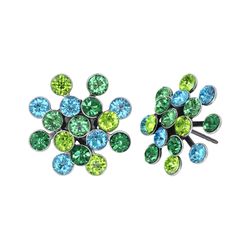 Konplott Ohrstecker - Magic Fireball - blau/grün/silver (0040)