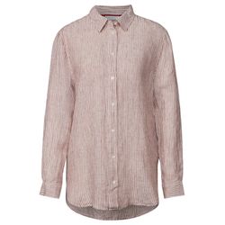 Street One Studio Gestreifte Leinen-Hemdbluse - braun (26387)
