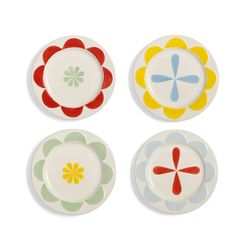 &Klevering Cake plate Folk  - blue/yellow/red (00)