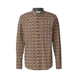 s.Oliver Red Label Regular Fit: Hemd mit Allover-Print und Brusttasche - braun/gelb (39A2)