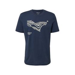 s.Oliver Red Label Baumwoll-T-Shirt mit Crew Neck und Front-Print - blau (58D1)