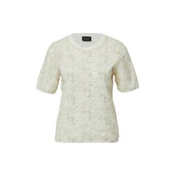 s.Oliver Black Label Floral gemustertes Shirt mit Pailletten und Glitzergarn - weiß (0200)
