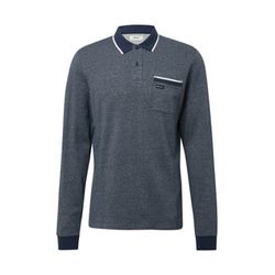 s.Oliver Red Label Langarm-Polo mit Bündchen in Melange-Optik - blau (58W1)