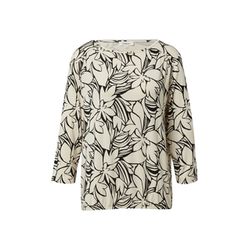 s.Oliver Red Label Shirt mit 3/4-Ärmeln und floralem Allover-Print - beige/schwarz (99A4)
