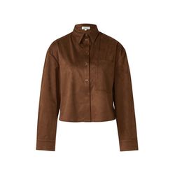 s.Oliver Red Label Hemdbluse in Velours-Optik - braun (8837)