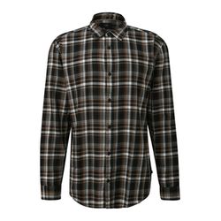 Q/S designed by Regular Fit: Kariertes Flanellhemd mit Kentkragen - schwarz (99N0)