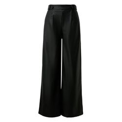 Q/S designed by Wide-leg trousers in leather look - black (9999)