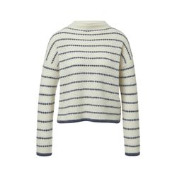 s.Oliver Black Label Softer Strickpullover aus Alpakamix   - weiß/blau (02X1)