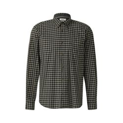s.Oliver Red Label Regular Fit: Elastisches Button-Down-Hemd mit Karomuster - beige/schwarz (99N1)