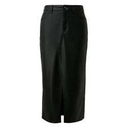 Q/S designed by Jupe mi-longue aspect cuir   - noir (9999)