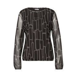Street One Patterned mesh shirt - brown (27103)