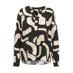 Cecil Gemusterte Split Neck Bluse - grün (37406)