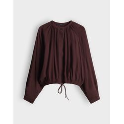 Opus Wide tunic blouse with a fine crepe texture - Faluna - red (40039)