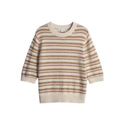 Opus Sweater with multicolored stripes - beige/brown (40042)