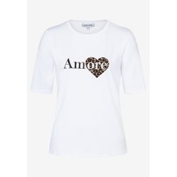 More & More T-shirt avec inscription et cœur - blanc (0010)