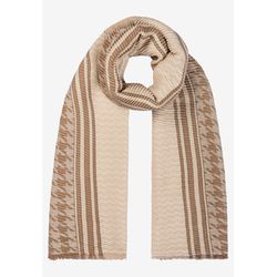 More & More Plissée-Schal mit Hahnentrittmuster - beige/braun (4031)