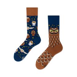 Many Mornings Socks  - OWLY MOLY - blue/brown (00)