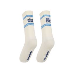 Many Mornings Socks - Scroll Routine - beige/blue (00)
