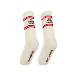 Many Mornings Socks - Kind Routine - red/white (00)