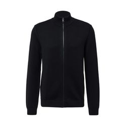 s.Oliver Red Label Strickjacke mit Troyer-Kragen und Logo-Patch - schwarz (9999)
