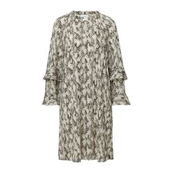 comma Chiffon dress with animal print and flounce details - beige (93A0)