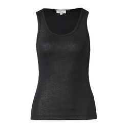 s.Oliver Red Label Geripptes Tank-Top mit glitzerndem Coating  - schwarz (9999)