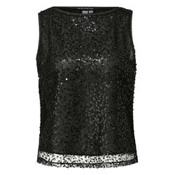 Q/S designed by Blusentop mit Perlen und Pailletten   - schwarz (9999)