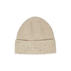 comma Strick-Beanie mit Schmuckstein-Besatz - beige (84W5)