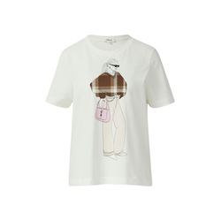 s.Oliver Red Label T-shirt with a front print in a relaxed fit - white (02D0)