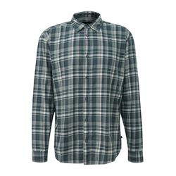 Q/S designed by Regular Fit: Kariertes Flanellhemd mit Kentkragen - blau (55N0)