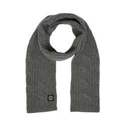 s.Oliver Black Label Strickschal aus Wolle mit Zopfmuster - grau (91W1)