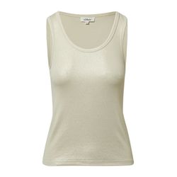 s.Oliver Red Label Geripptes Tanktop mit Metallic-Effekt  - beige (0805)