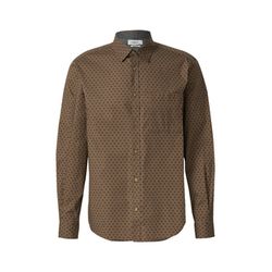 s.Oliver Red Label Regular Fit: Hemd mit Allover-Print und Brusttasche - braun (86A1)