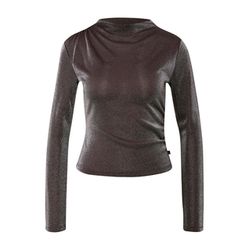 Q/S designed by Sequined T-shirt with gathered sides - violet (4925)