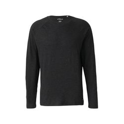 s.Oliver Red Label Long-sleeved cotton T-shirt with crew neck - gray (9898)