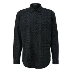 Q/S designed by Hemd mit Alloverprint und Kentkragen - schwarz (99A0)