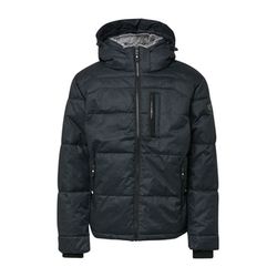 s.Oliver Red Label Melierte Pufferjacke mit abnehmbarem Kunstpelz-Innenkragen - blau (59A9)