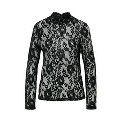 s.Oliver Black Label Slim fit long-sleeved shirt with stand-up collar and lace  - black (9999)