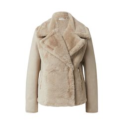 comma Fake Fur-Jacke im Materialmix - beige (8431)