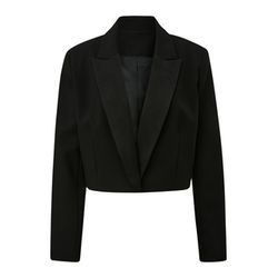 Q/S designed by Kurzblazer mit Satinbesatz - schwarz (9999)