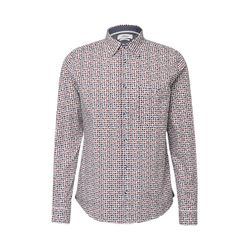 s.Oliver Red Label Slim Fit: Gemustertes Hemd mit Kontrast-Details - blau/rot/weiß (01A4)