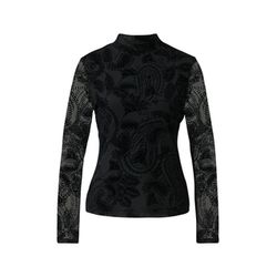 comma Mesh shirt with floral velvet print  - black (99B0)