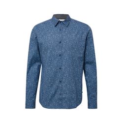 s.Oliver Red Label Slim Fit: Hemd aus Baumwollstretch mit All-over-Print - blau (58A0)